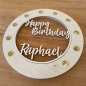 Preview: Geburtstagskranz mit 10 Kerzenhaltern und personalisiertem Einleger Happy Birthday Name
