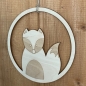 Preview: Türkranz aus Holz mit 15cm Durchmesser und Fuchs mit gravierten Elementen