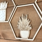 Preview: Hexagon 3er Set "Pflanzen" aus Holz