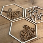 Preview: Hexagon 3er Set "Ostern" aus Holz