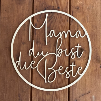Türkranz "Mama du bist die Beste" aus Holz