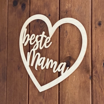 Herz "beste Mama" aus Holz