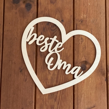 Herz "beste Oma" aus Holz