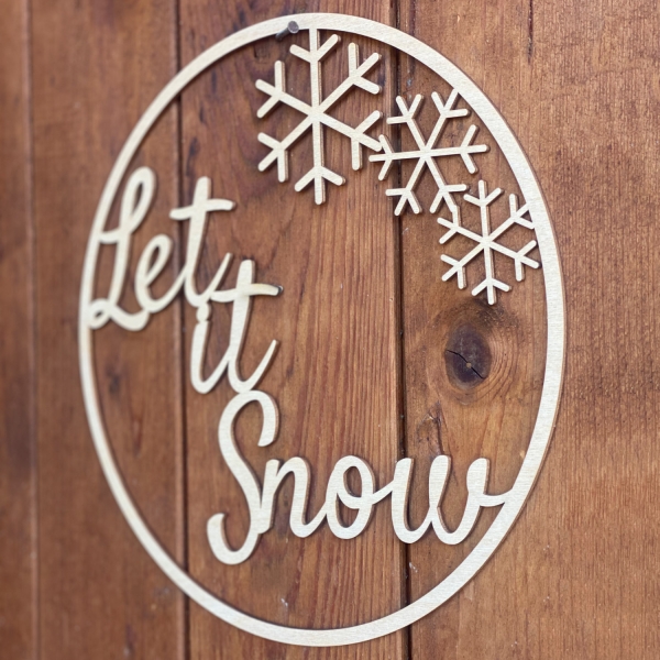 Türkranz "Let it Snow" aus Holz