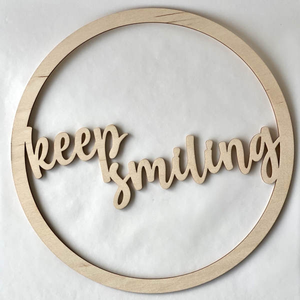 Türkranz "keep smiling" aus Holz